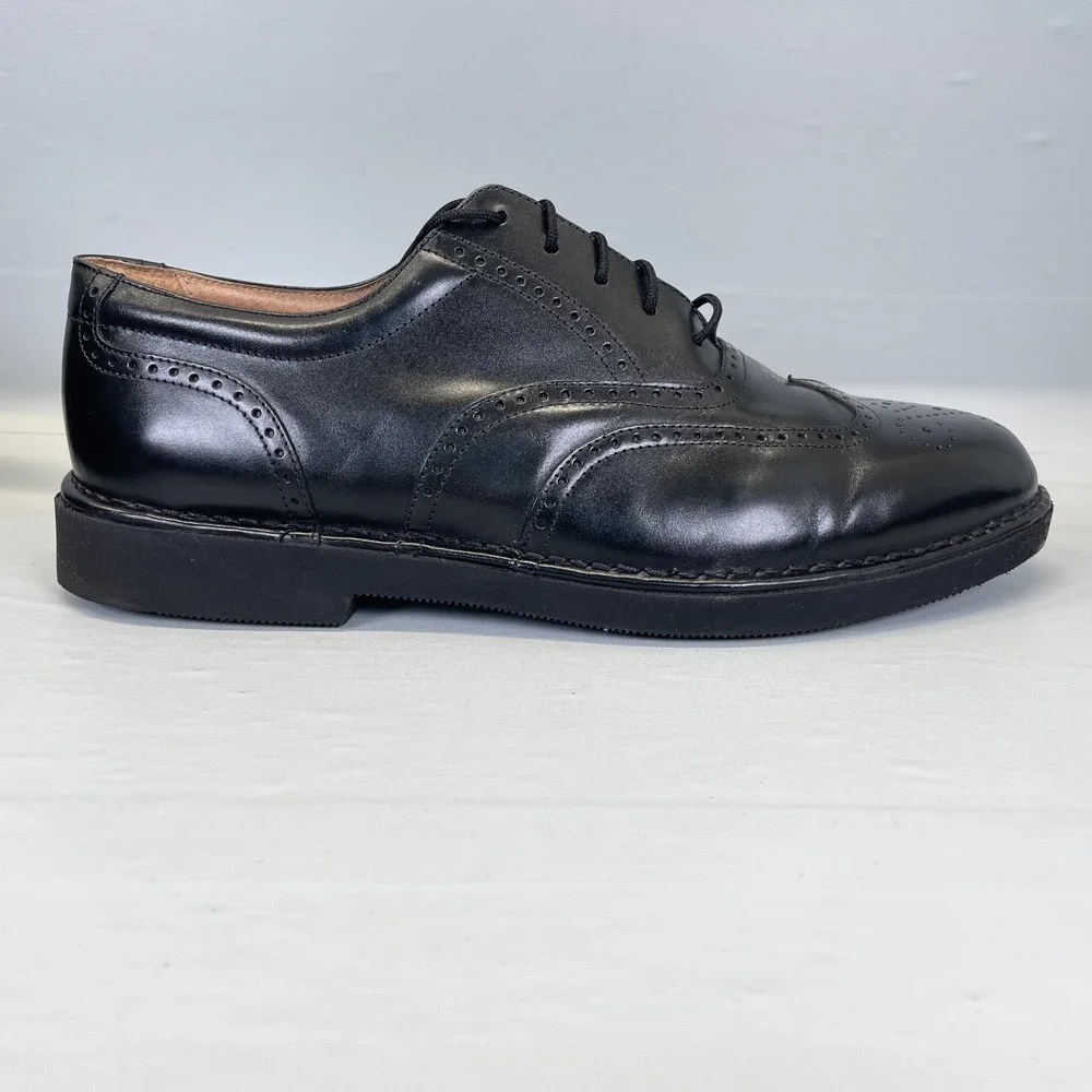 Rockport Dressports Oxford Shoes Mens Size 10 Wide Black Leather Wingtip Brogue